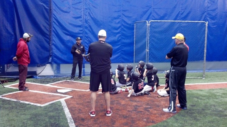 The players learn about good plate approach with two strikes and how to handle the drop third strike